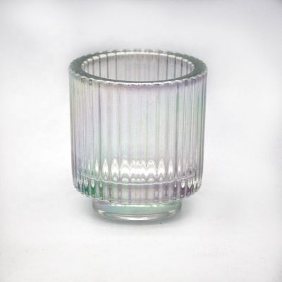 Hot Selling Multi-Colored Multicoloured Plating Advanced Glass Retro Style Candle Jar
