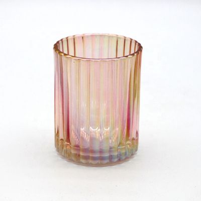 High Quality Multi-Colored Multicoloured Plating Luxurious Glass Glass Candle Holder With Lid