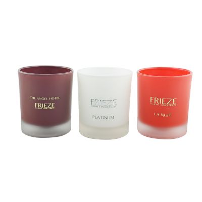 Factory supply personalize color and size frosted 200ml custom logo luxury empty candle jar