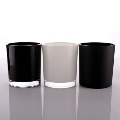 OEM Manufacturing Luxury Thick Bottom Inner Black Glass Jars Empty For Candle Making