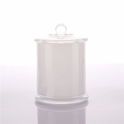 Wholesale Luxury White Round Soy Glass Storage Candle Jars With Glass Sealing Lids