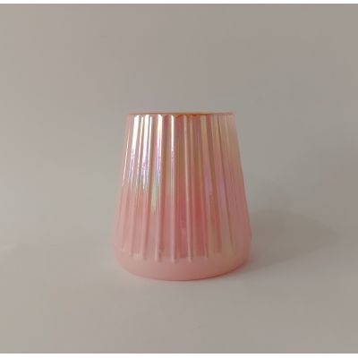 Pink simple modern creative cone spray color glass candle can, suitable for home and restaurant decoration