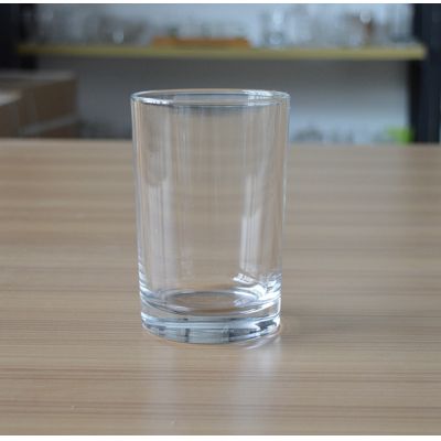 Transparent round 400ml glass candle holder candle jar