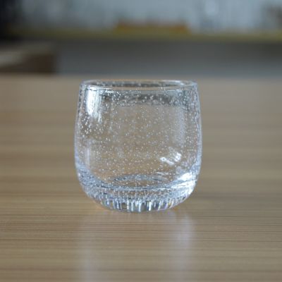 Unique small bubbles heat resistant glass candle jars glass candle holder