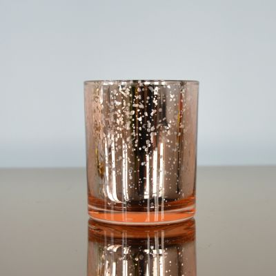 Multi color and size electroplating silver surface glass candle jars