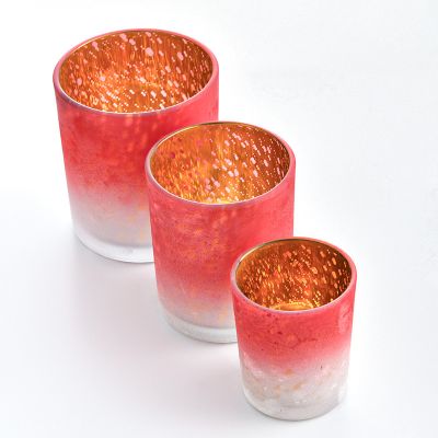 New glass empty candle holder, gold-plated candle cup, colorful candle jar