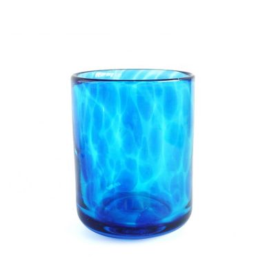 Leopard Print Candles Glass Jars handmade cobalt blue 12oz candle jars custom