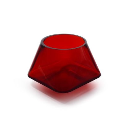Wholesale Empty Luxury Glass Red Candle Jars