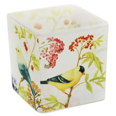 Difference size and shape customized square glass tealight holder for wedding and home decoration