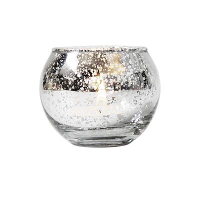 Round Mercury Glass Votive Candle Holders 2-Inch Speckled Gold (Set of 12) for Weddings