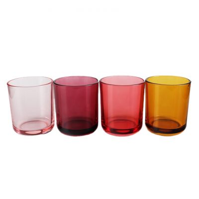Luxury Colored Glass Candle Jars Glass Vessel For Candle