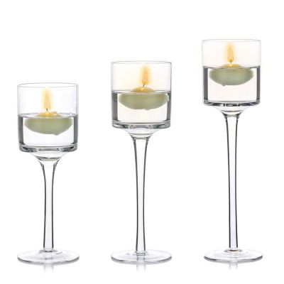 wholesale clear glass vase glass candle holder for home decoration
