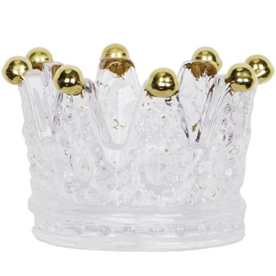 Crown romantic glass candle stand home office decoration