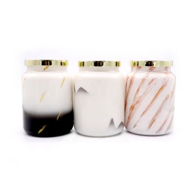 High quality handicrafts white glass candle holder candle glass jar