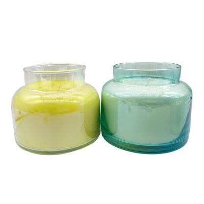 Luxury Color Glass Candle Jar glass jar with lid