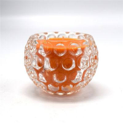New Lotus Shape Crystal Glass Candle Jar With Glass Lid