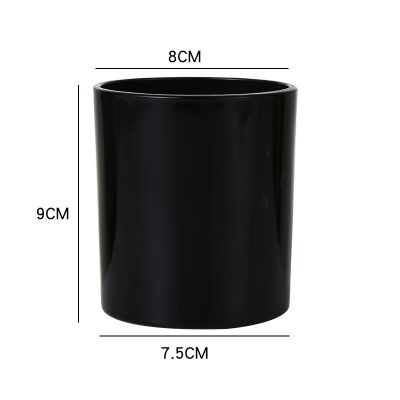 9 oz black matte glass candle jars empty crystal holder for secent candles making wholesale custom design allowable