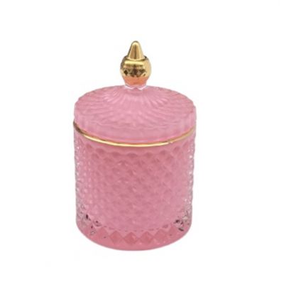 Christmas Wholesale Black gold glass lid candle jar frosted white silver glass candle jar holder