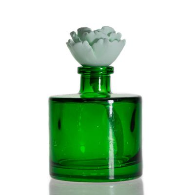 Round Bottom Design Fragrance Bottles Green Reed Diffuser Empty Bottle 100ml Diffuser Bottle