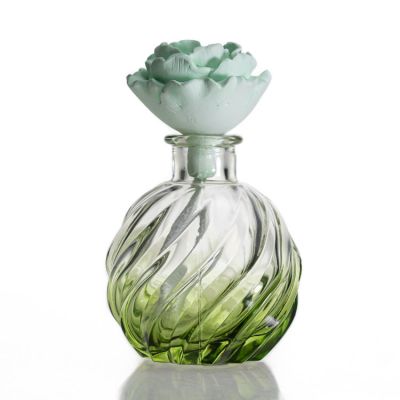 Green Color Diffuser Empty Bottle 100ml Bottle Diffuser With Gypsum Flowers