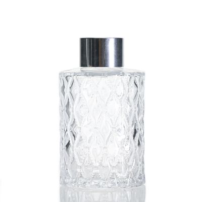Factory Sale Engraving Round 150ml Fragrance Clear Bottle Reed Diffuser Glass Bottle