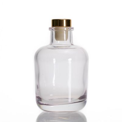 Round Shape Glass Bottle Diffuser 150ml Stopper Reed Diffuser Bottle For Fragrance