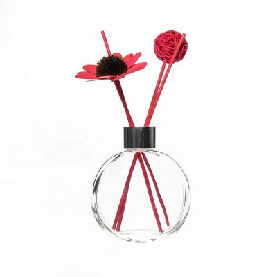Luxury 150ml round decorative aroma diffuser perfume glass bottle