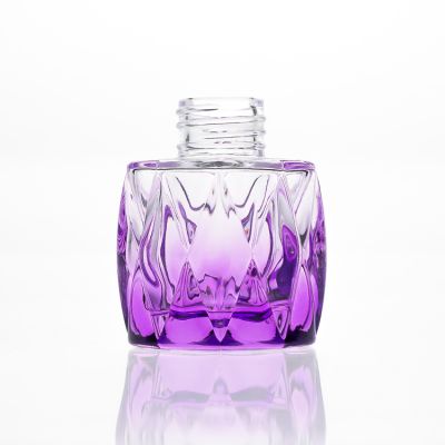 Home Decorative 3oz Embossed Coloured Glass Bottles Cone Shape Liquid Air Freshener Fragrance Diffuser Bottle