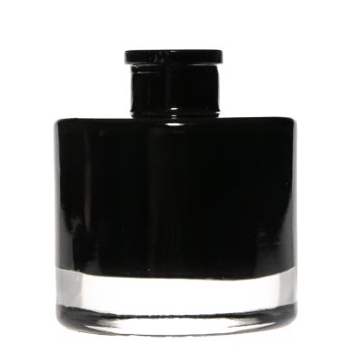 Best Quality 150ml Cylinder Round Inside Spraying Black Glass Diffuser Bottles with Reed Stick