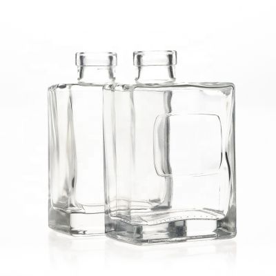 New 300ml rectangular Square Sloping Neck glass diffuser bottle with cork