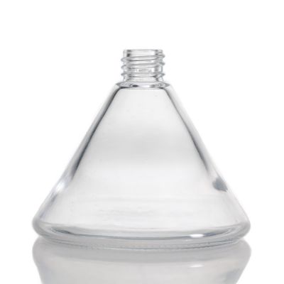 empty glass aroma bottle with screw golden lid