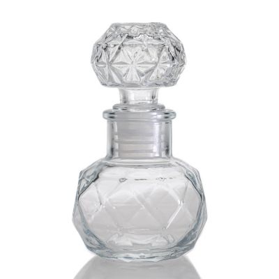 Factory Custom Oil 100ml Aroma Crystal Reed Diffuser Glass Bottle With Glass Cap