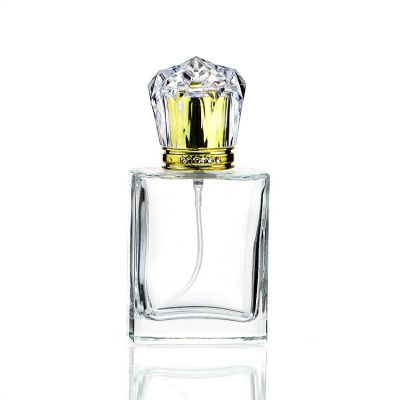 manufacturer custom 50ml polished crystal fragrance bottle parfum glass manufacturer glass perfume bottle with screw cap