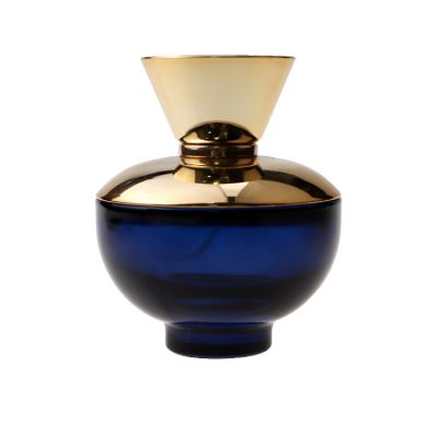 Luxury 30ml 50ml 100ml Round pot shape Glass Mist Spray Perfume Bottle with Golden Aluminum Cap