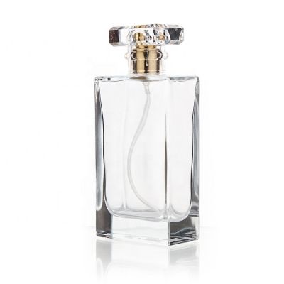 2021 Wholesale Custom Logo Square Rectangle Empty Glass Perfume Bottles 30ml 50ml 100ml