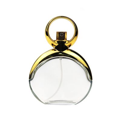 Custom 50 ML Women Purse Shape Gold Clear Glass Perfume Bottle Fragrance