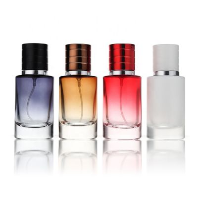 Women Men Cylinder Round Colored Empty Glass Perfume Bottle 30ml Spray Wholesale Turkey