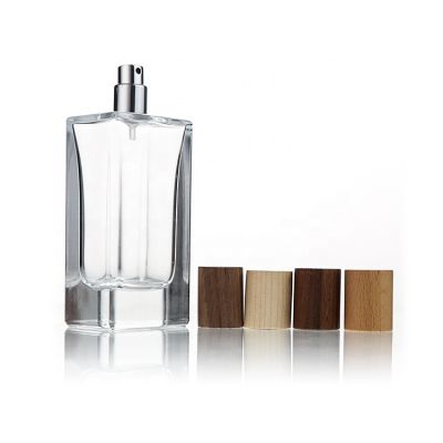 Arabic Wholesale Thick Bottom Glass Perfume Bottles 30ml 50ml 100ml With Spray Wooden Cap
