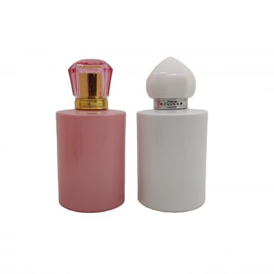 2021 Hot Sale Custom Luxury Clear Cylinder Pump Sprayer Round Empty Perfume disposable glass bottle 100ml