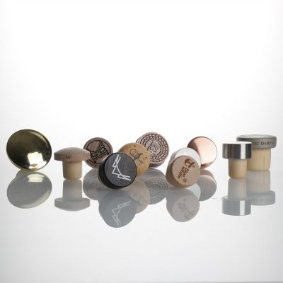 Low MOQ 19.5mm Synthetic Mental Wood T-top Cork Stopper Closure