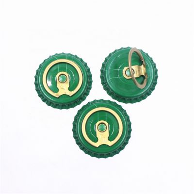 26mm level type easy open crown cap with ring for beer glass bottle