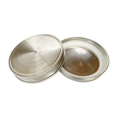 Wholesale 87mm Wide Mouth Stainless Steel Mason Jar Lid Canning Lid with Silicone Rubber Seal