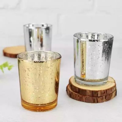 custom luxury silver gold electroplating carving inside aromatherapy candle jar with lid