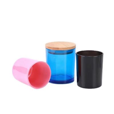 Provide simple new fashion colored glass candlestick with cover manufacturers wholesale sales hot