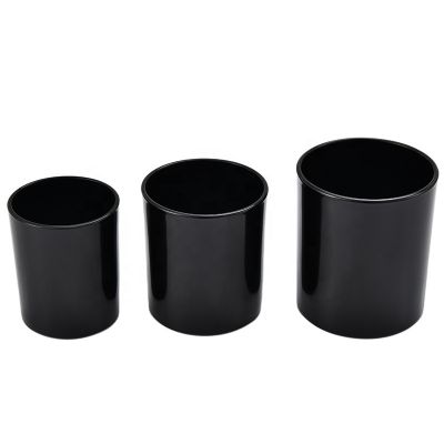 200ml 300ml 440ml Black candle cup aromatherapy wax container glass candle jar