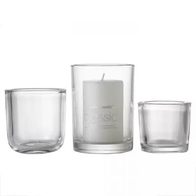 Wholesale creative transparent glass candle jar with lids novel manufacturers selling hot