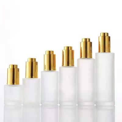 Accept Custom Free Sample flat shoulder essential oil serum frosted clear glass dropper bottle