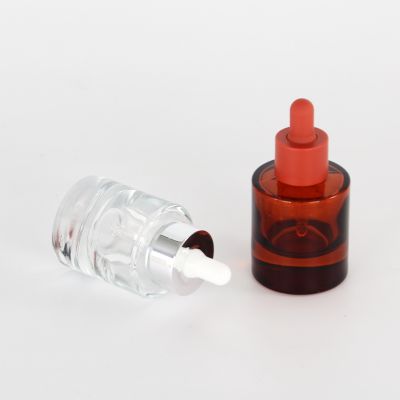 Thick wall 30ml 50ml clear glass dropper bottle for serum and essential oil heavy glass bottle with dropper