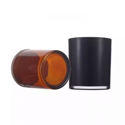 Hot Selling Customized Amber Black Frosted Matte 220ml 315ml Luxury Candle Jars Empty Candle Jars With Lids For Candle Making