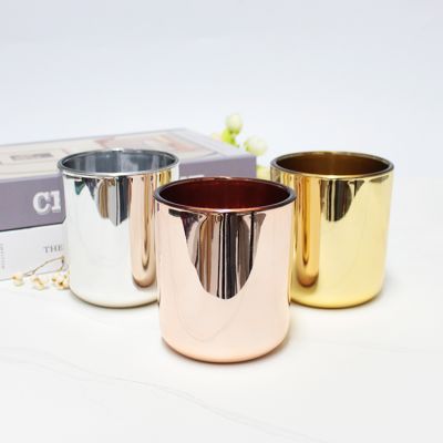 gold glass candle jars